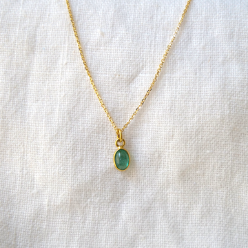 Oval Emerald Pendant Necklace