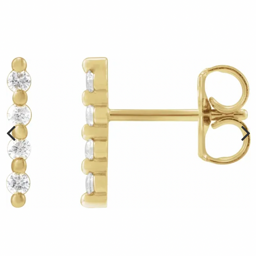 Gemstone Bar Climber Stud-OD Fine Earrings-Marisa Mason
