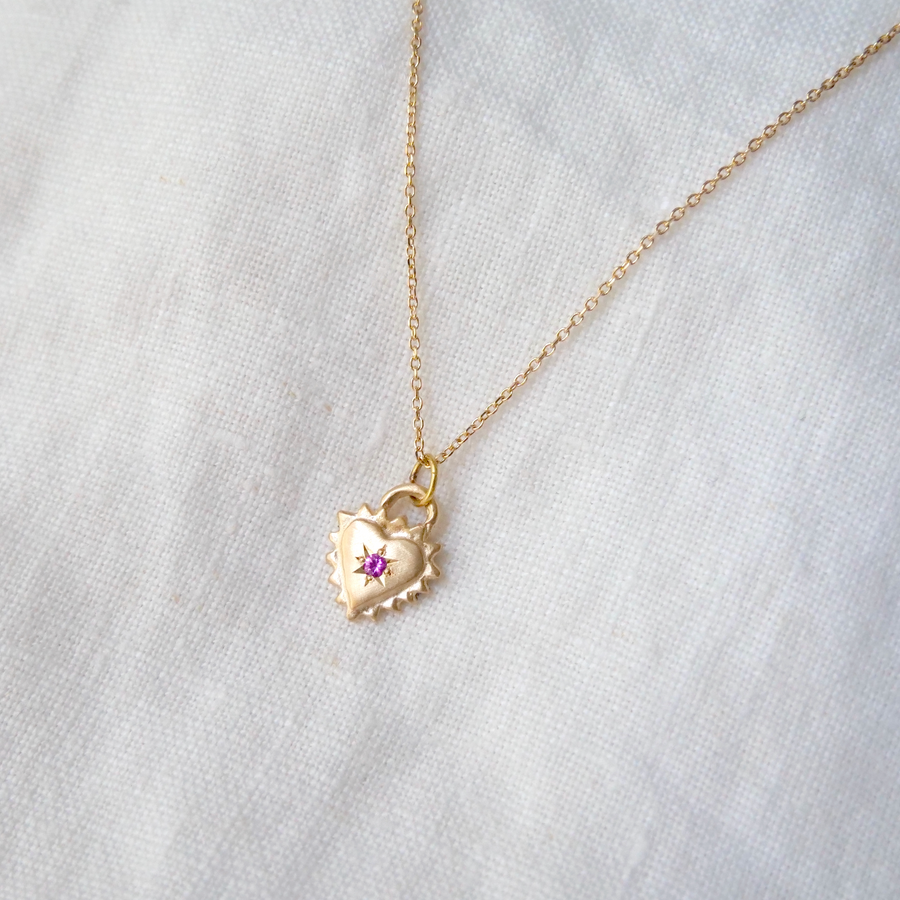 Mini Sagrado with Pink Sapphire-MM Fine Necklaces-Marisa Mason