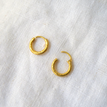 Hammered 20K Gold Hoops-OD Fine Earrings-Marisa Mason
