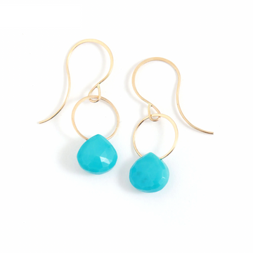 Turquoise Single Drop Earrings-OD Fine Earrings-Marisa Mason