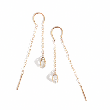 Herkimer Horseshoe Chain Earrings-OD Fine Earrings-Marisa Mason