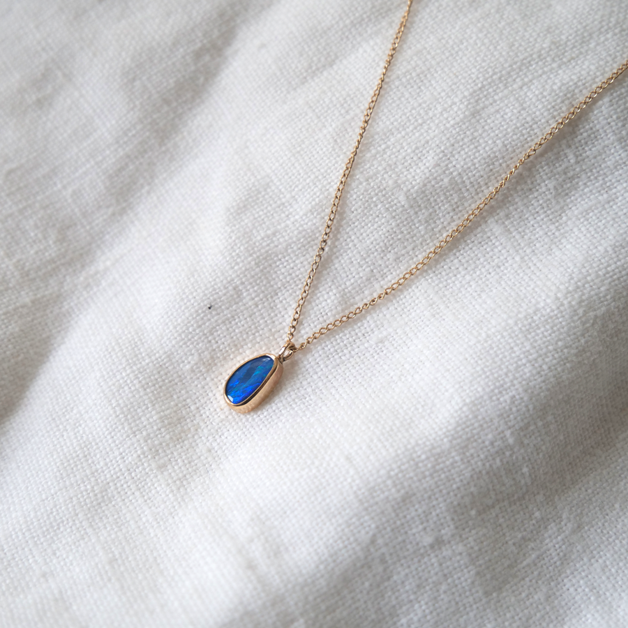 Drop Opal Necklace-OD Fine Necklaces-Marisa Mason