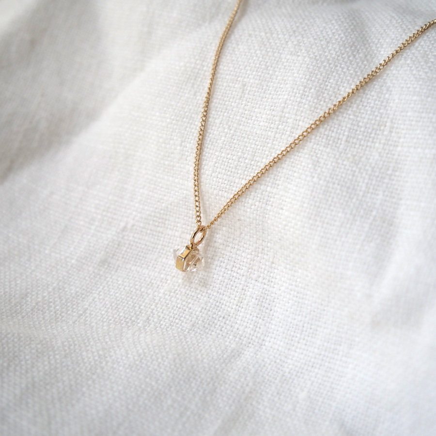 Baby Herkimer Diamond Necklace-OD Fine Necklaces-Marisa Mason