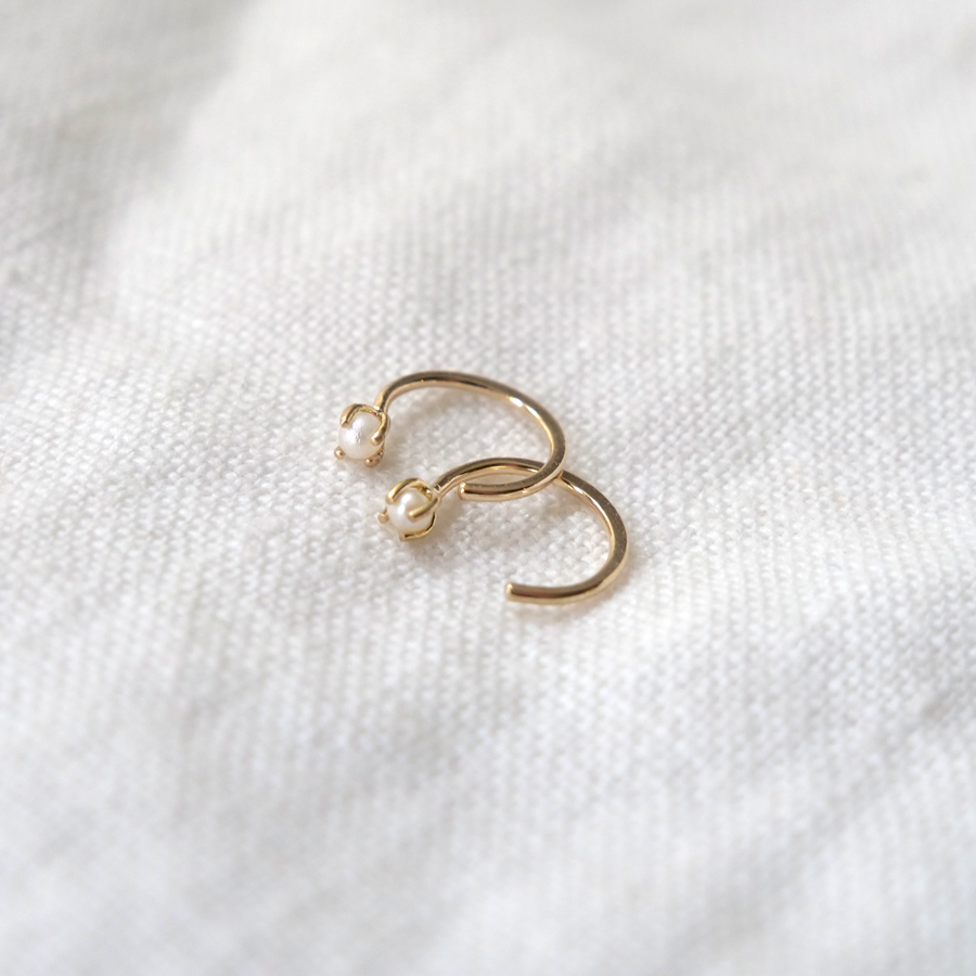 Pearl Hug Earrings-OD Fine Earrings-Marisa Mason