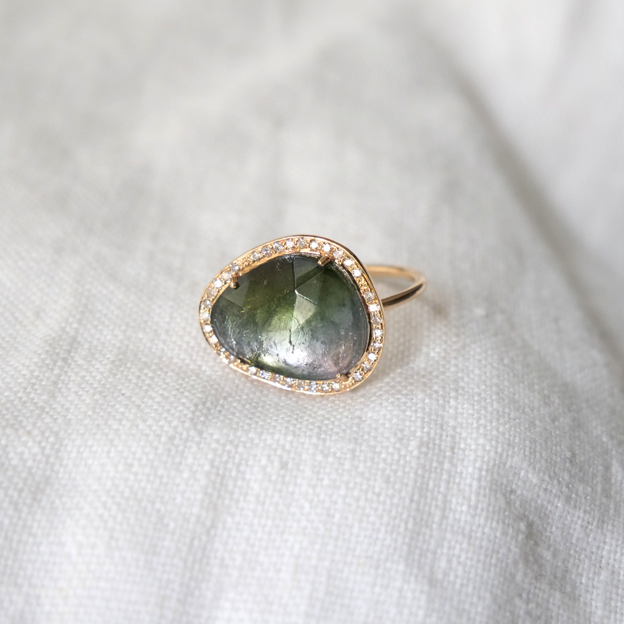 Gradient Green Tourmaline Stella Ring-OD Fine Rings-Marisa Mason