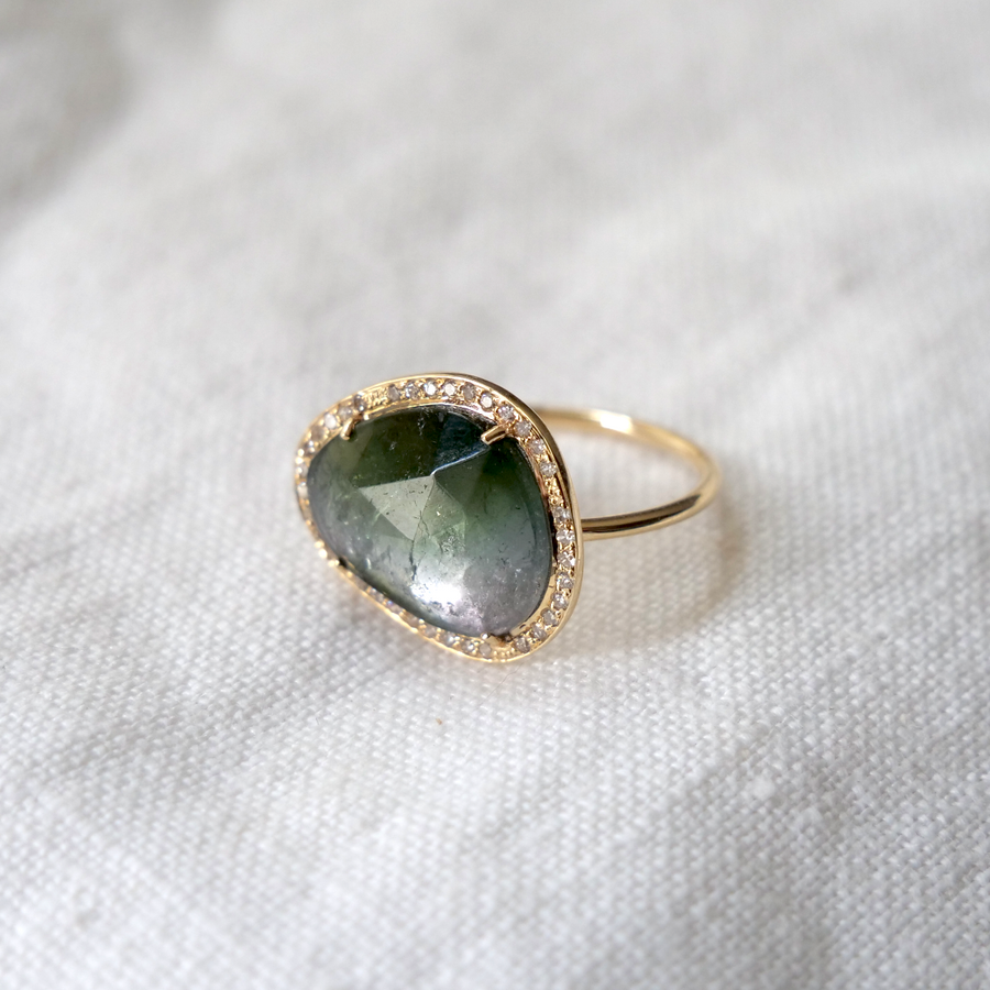 Gradient Green Tourmaline Stella Ring-OD Fine Rings-Marisa Mason