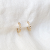 10mm solid 14k huggier clickie hoops baguette diamonds Marisa Mason Jewelry