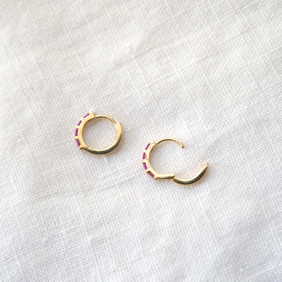 12mm solid 14k gold rby clicker huggie earrings Marisa Mason Jewelry