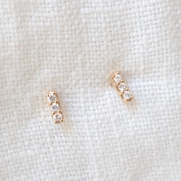 Mini Diamond Bar Studs-Gold Essentials-Marisa Mason