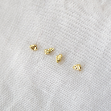 Raw 22k gold nugget stud earrings Marisa Mason Jewelry