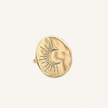 Nocturne Gold Crescent Moon Ring - DeaDia - Marisa Mason Jewelry