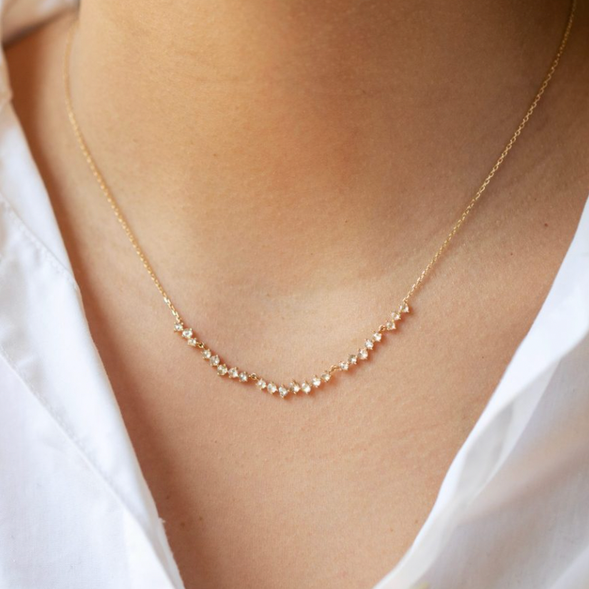 TS LONG TWISTED ROSE CUT DIAMONDS NECKLACE-OD Fine Necklaces-Celine Daoust-Marisa Mason