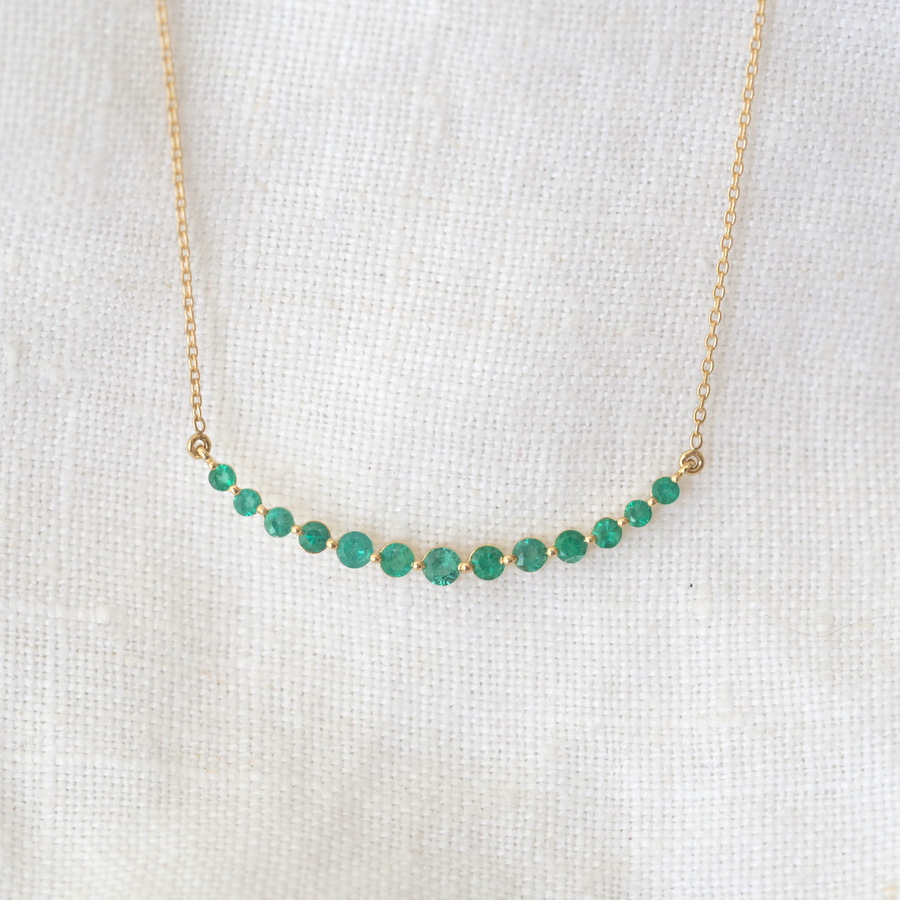 Crescent Emerald Necklace-OD Fine Necklaces-White Cloud Co.-Marisa Mason