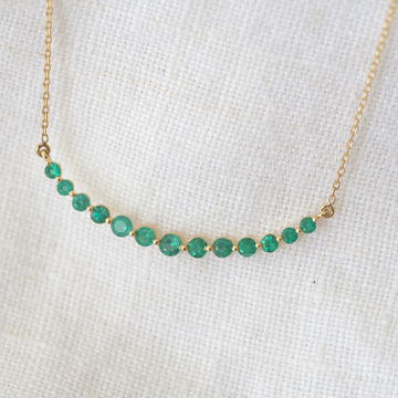 Crescent Emerald Necklace-OD Fine Necklaces-White Cloud Co.-Marisa Mason