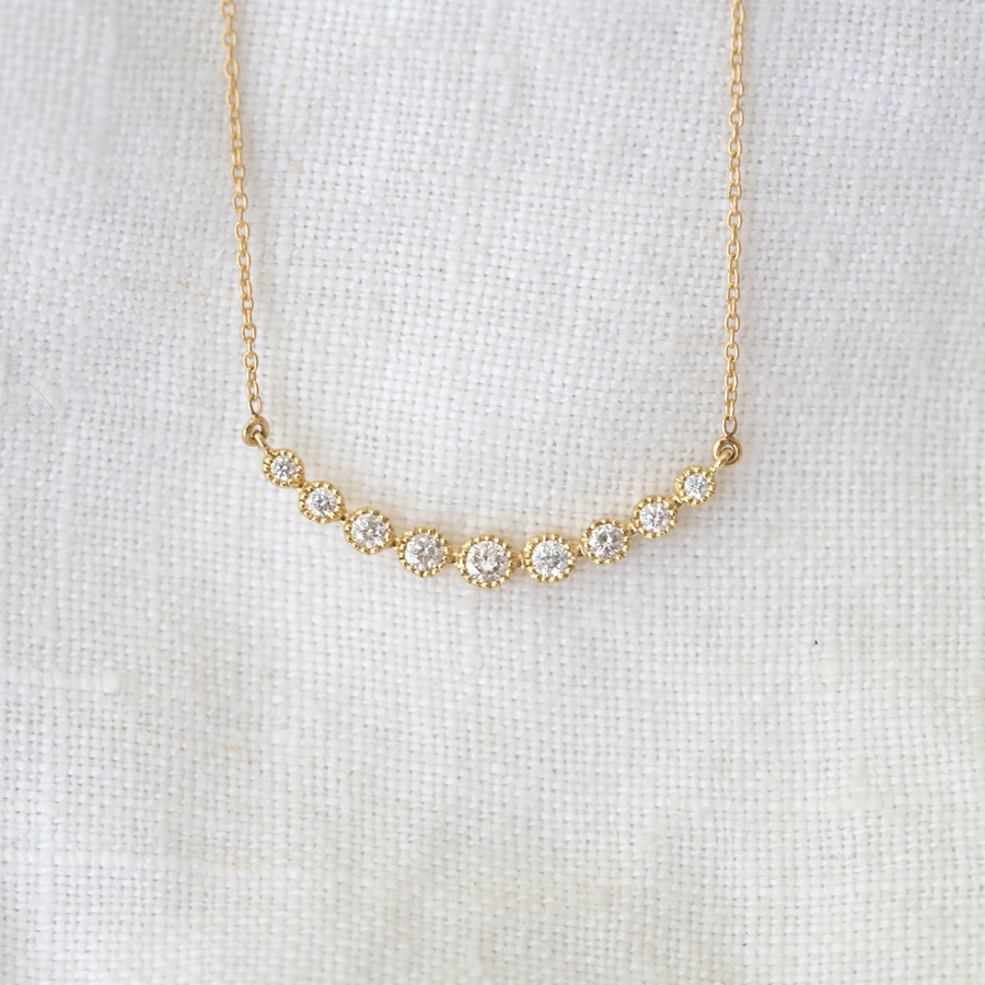 Millgrain Bezel Diamond Necklace-OD Fine Necklaces-White Cloud Co.-Marisa Mason