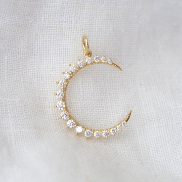 Diamond Moon Pendant-od fine necklace-White Cloud Co.-Marisa Mason