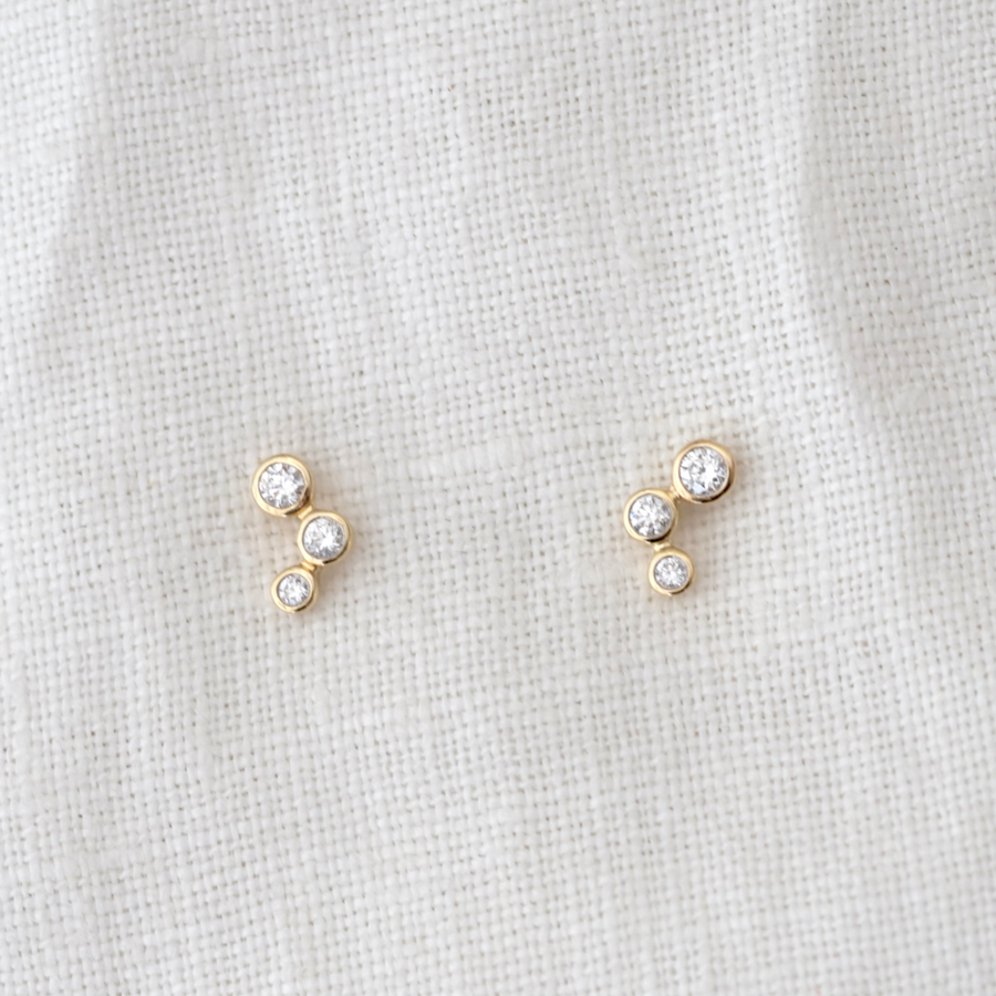 Diamond Cluster Studs-OD Fine Earrings-Gold Essentials-Marisa Mason