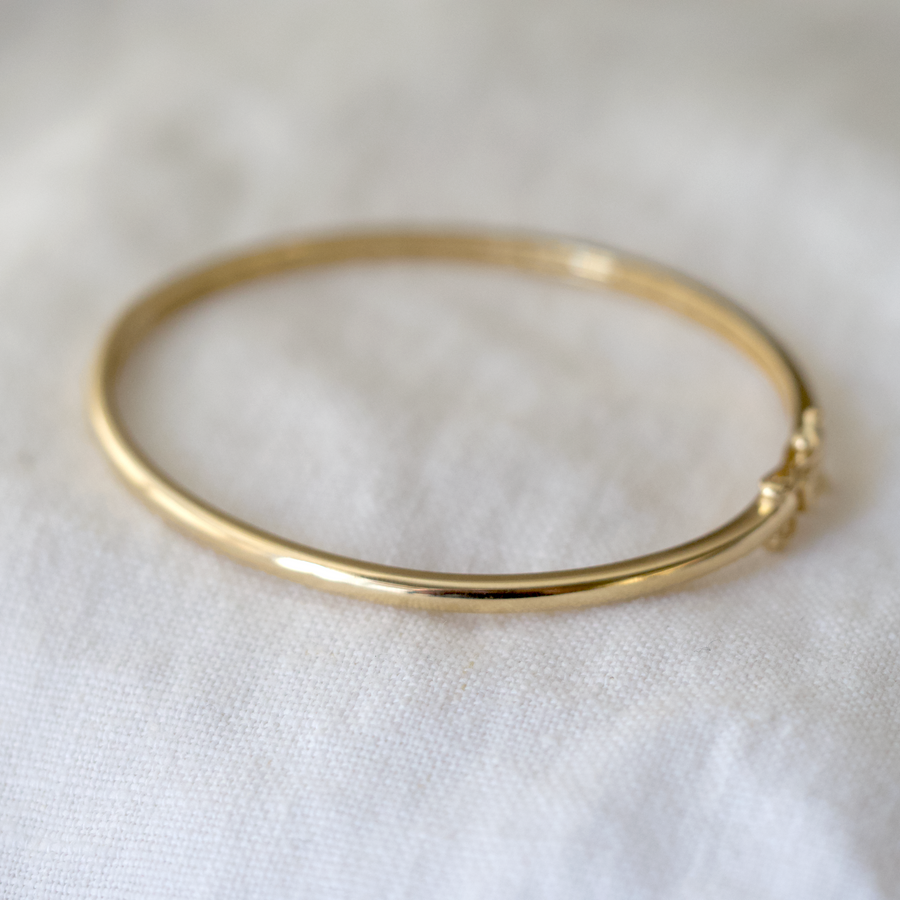 Hinged Bangle with Diamonds-OD Fine Bracelets-MM Gold Essentials-Marisa Mason