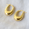 2 of 2: these 14k puffy hoops are formed into elegant ovals, measuring 22mm tall and 16mm across