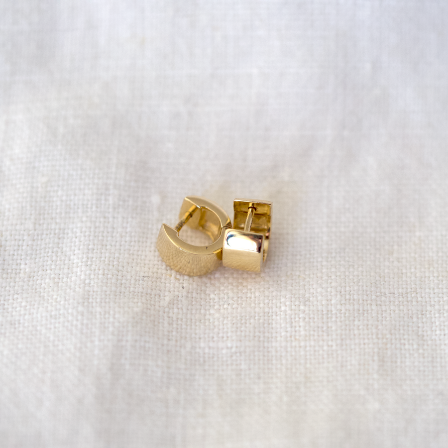 Wide Huggies Pair-OD Fine Earrings-MM Gold Essentials-Marisa Mason