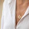 2 of 2: GOLD MEDAL WITH DIAMONDS & DANGLING EYE NECKLACE-OD Fine Necklaces-Celine Daoust-Marisa Mason