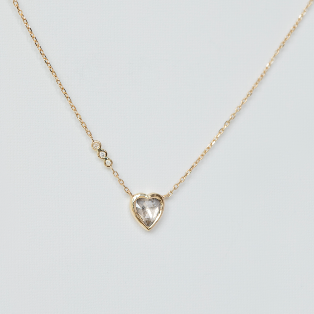 Grey Diamond Heart Necklace Marisa Mason