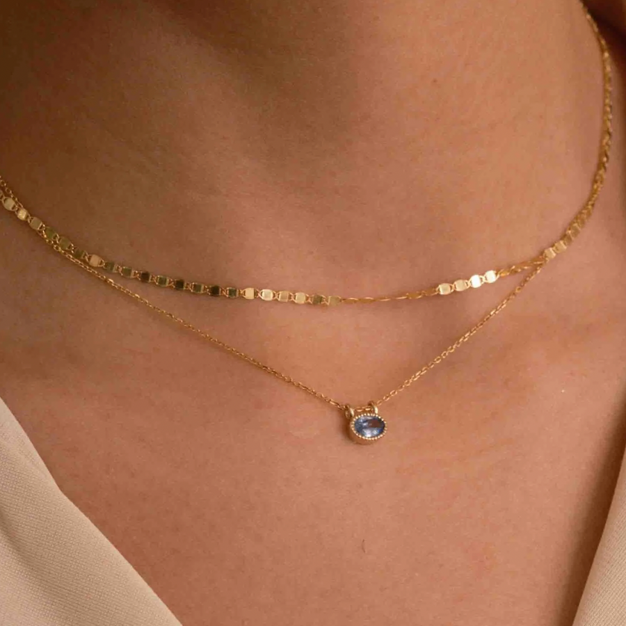 East West Blue Sapphire Necklace