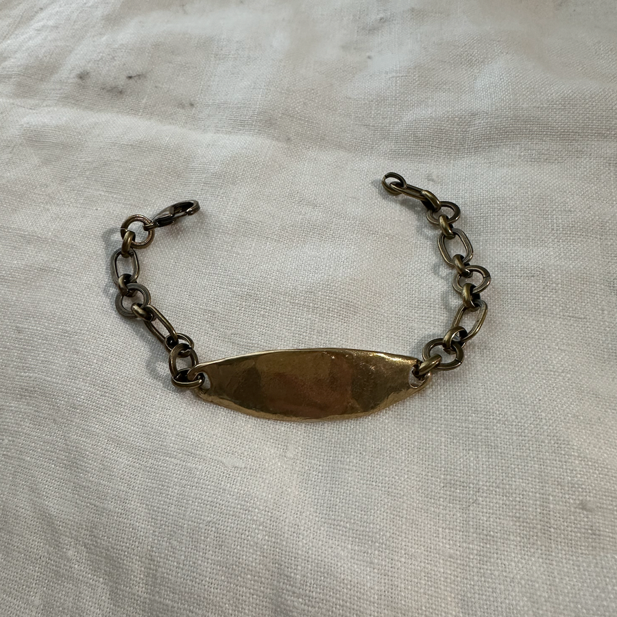 brass chain id bracelet, 7