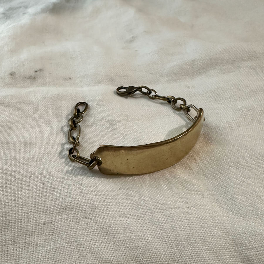 brass chain id bracelet, 7