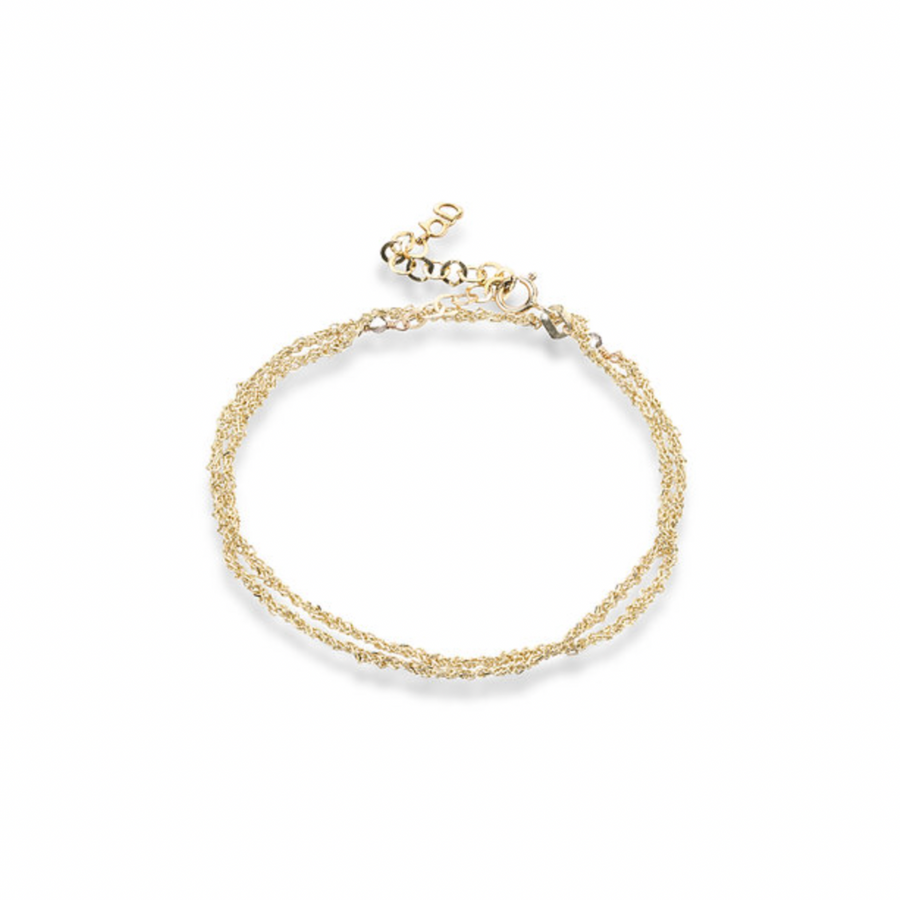 14k gold chain bracelet, which is meant to be doubled, creating two bracelets in one.