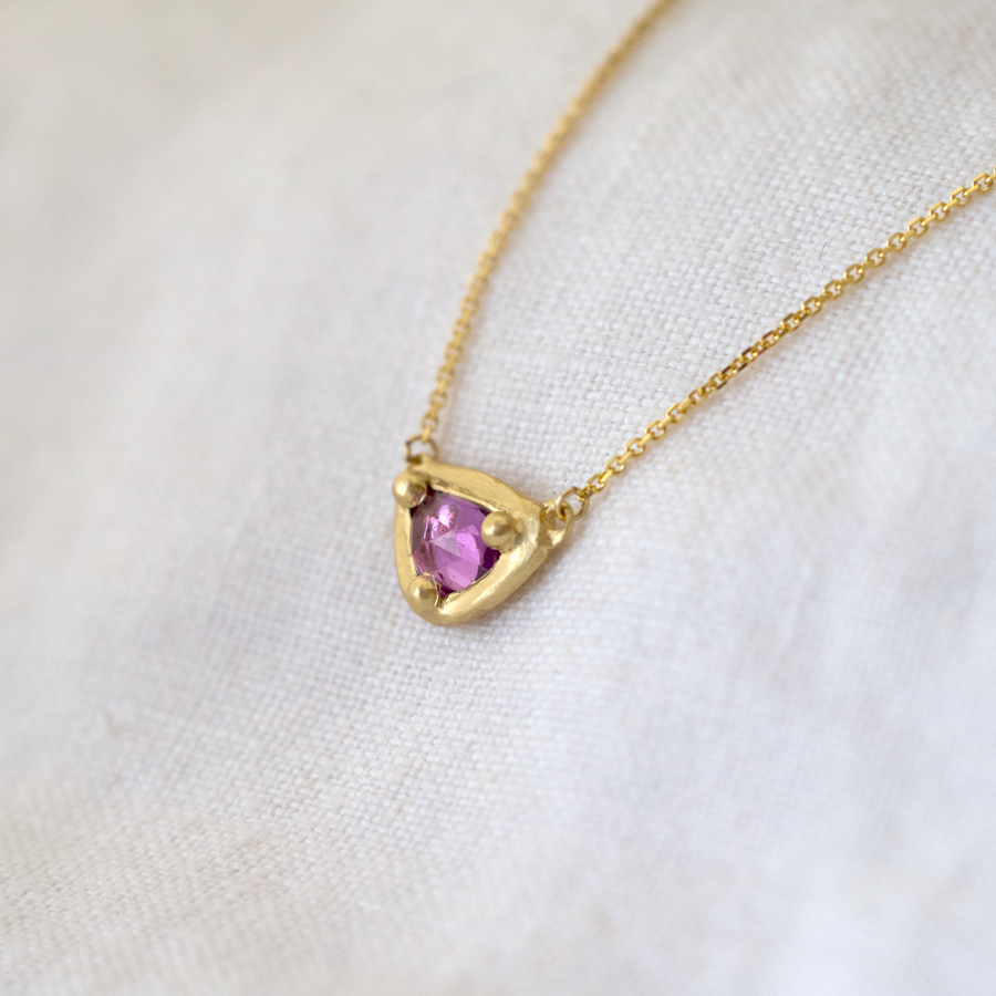 Pink Sapphire Dew Necklace