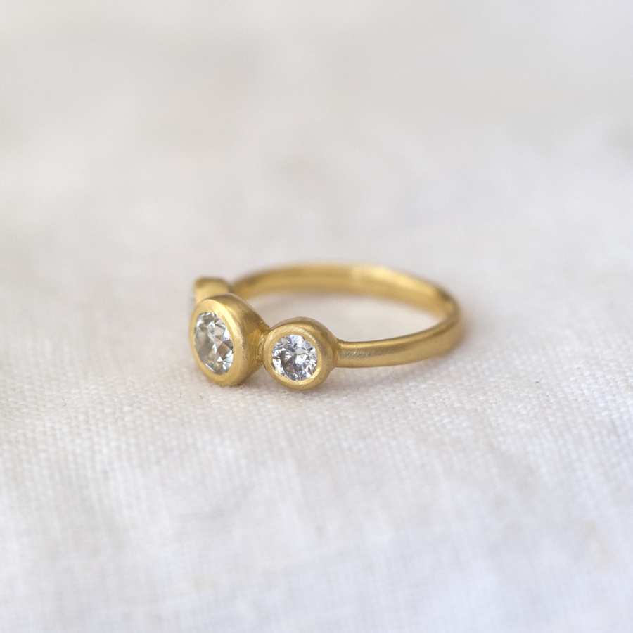 Small Triad Diamond Ring