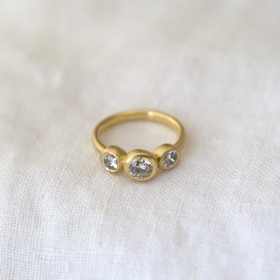 Small Triad Diamond Ring