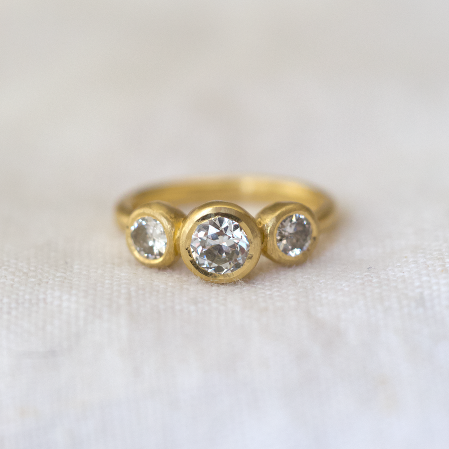 Small Triad Diamond Ring