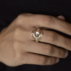 2 of 2: WATERMELON TOURMALINE & SQUARE DIAMONDS EYE RING