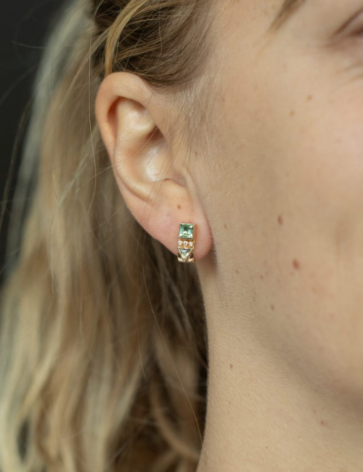 Totem Tourmaline Studs Pair