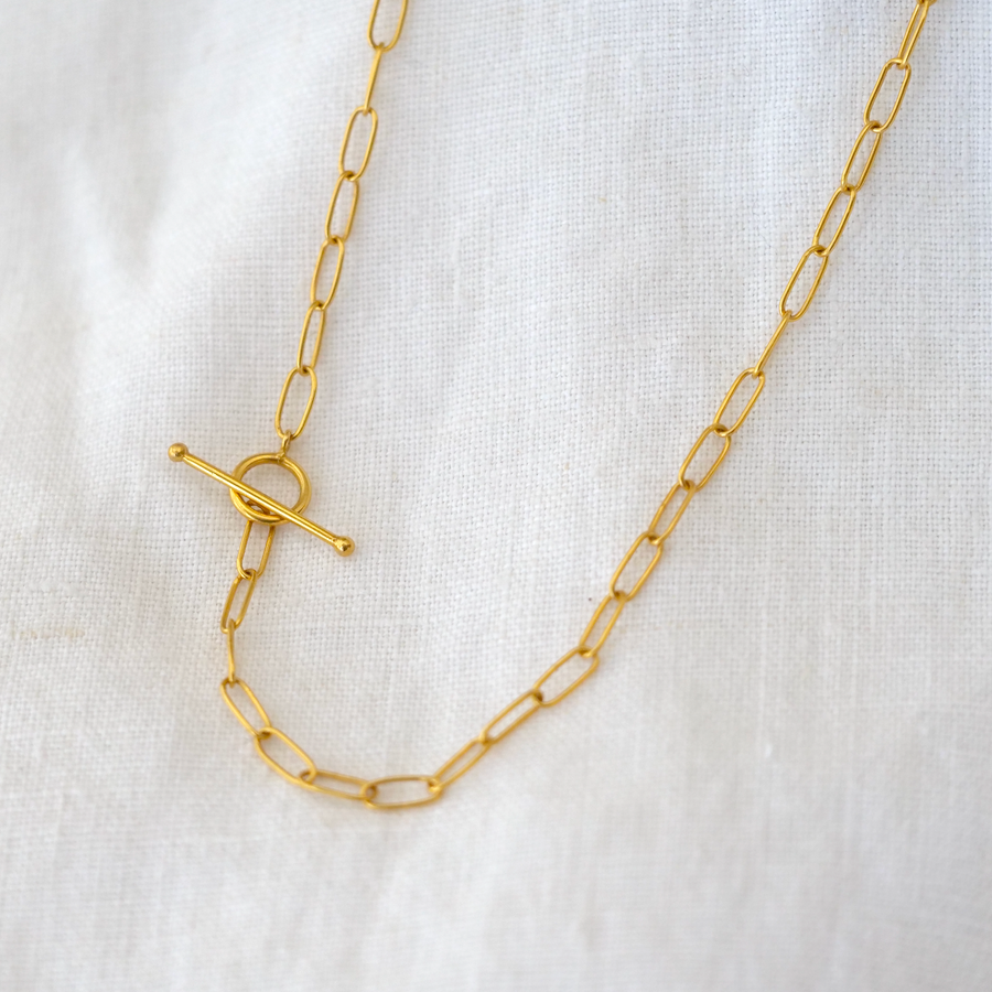 Light Indian Gold Paperclip Chain