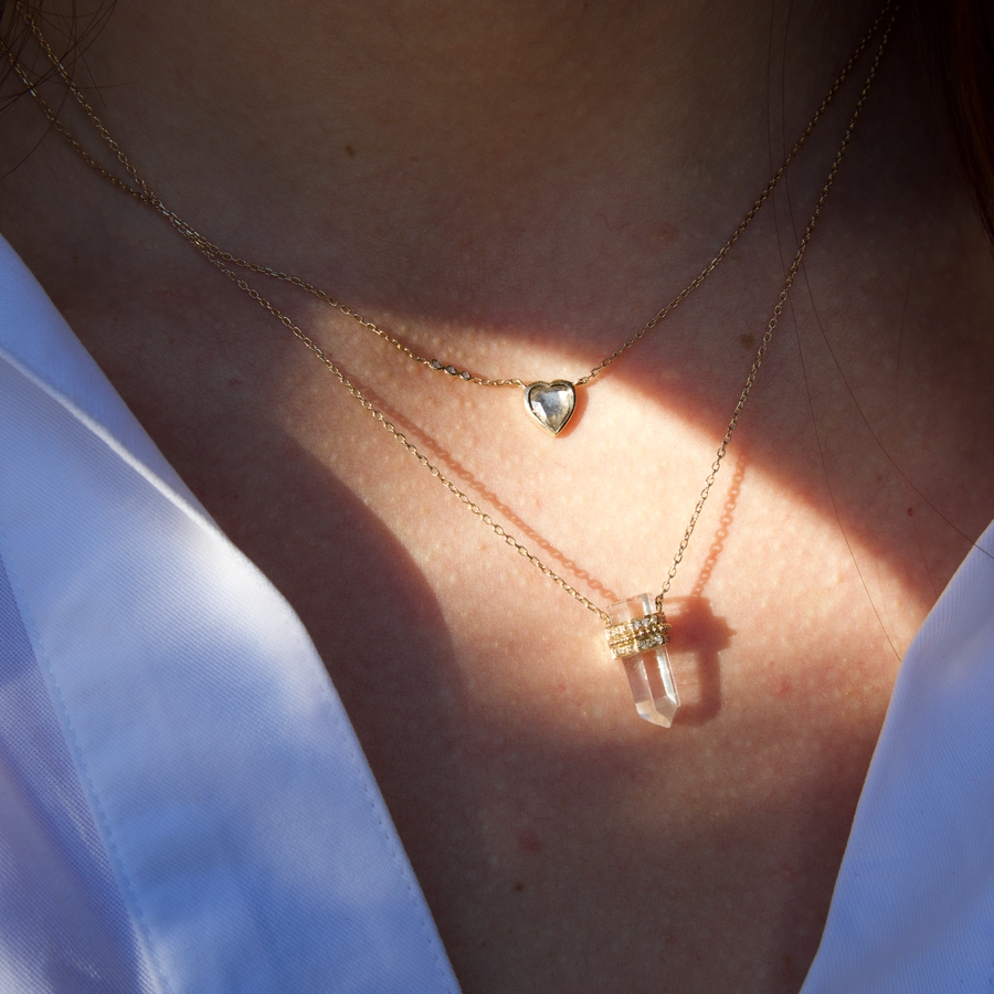 Grey Diamond Heart Necklace