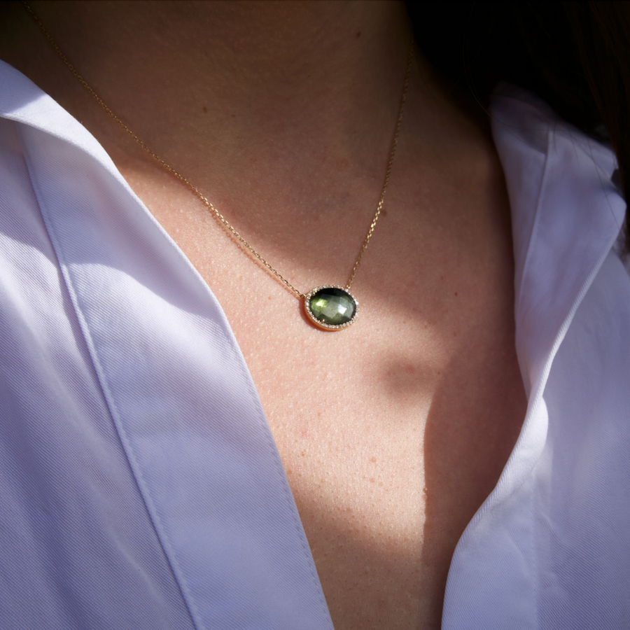 Dark Green Tourmaline Stella Necklace