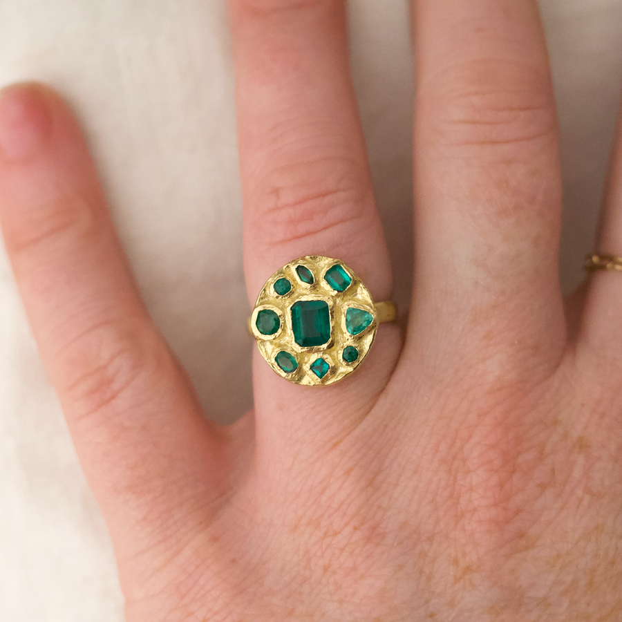 Symplegma Emerald Signet Ring