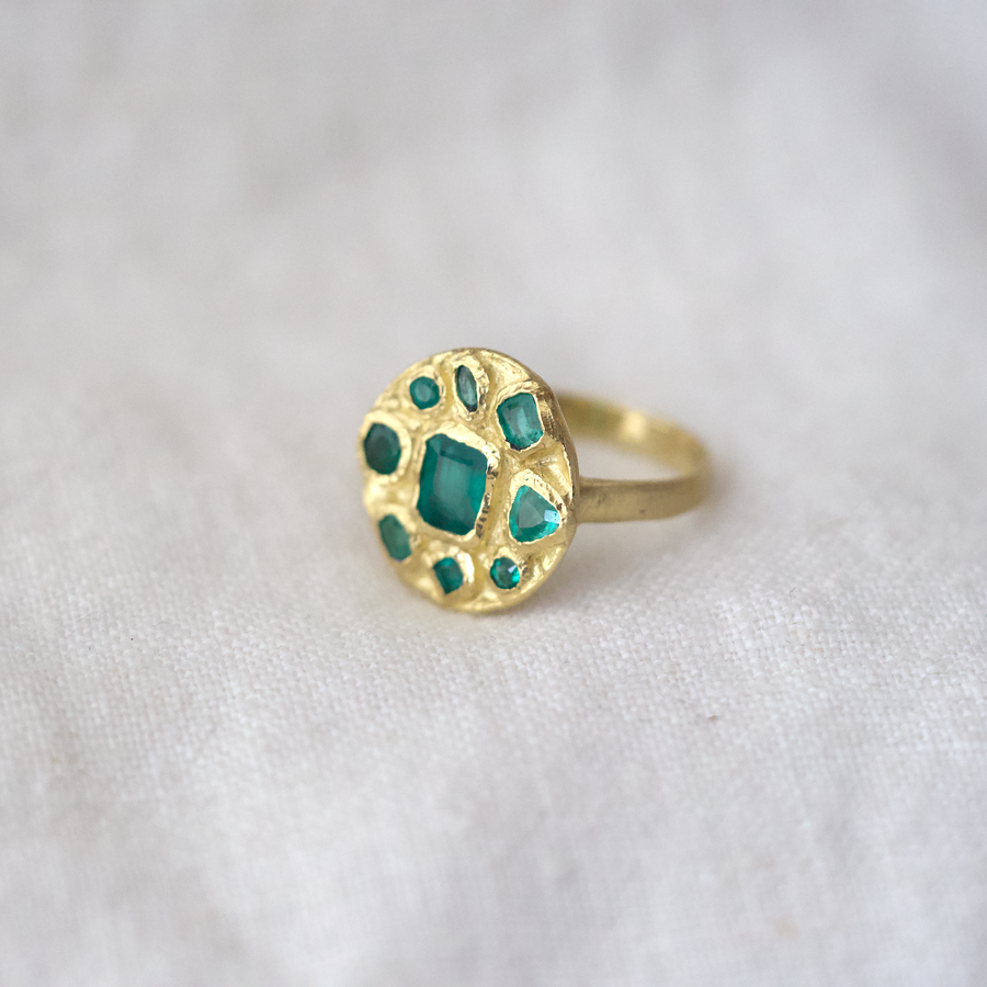 Symplegma Emerald Signet Ring