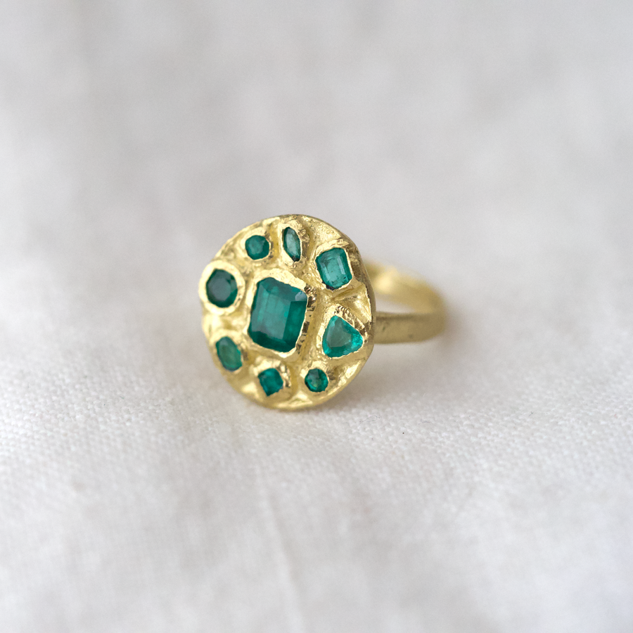 Symplegma Emerald Signet Ring