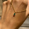 2 of 2: Marquise Cut Emerald Wisp Necklace