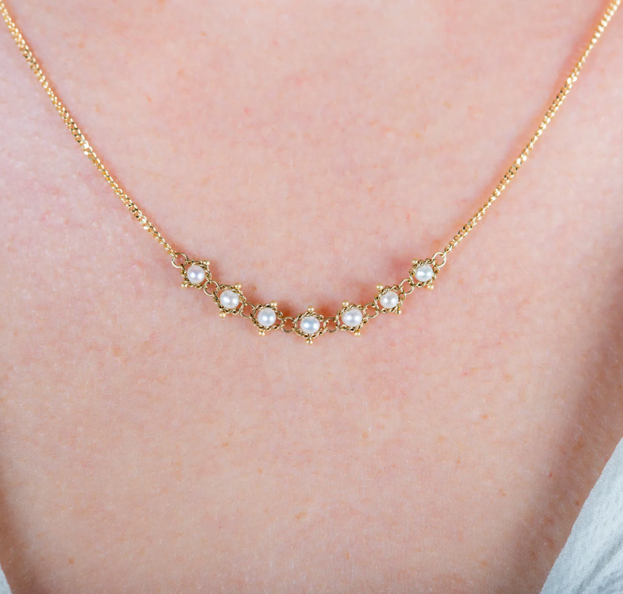 Pearl Petite textile Necklace