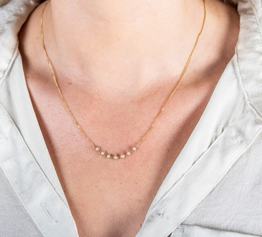 Pearl Petite textile Necklace