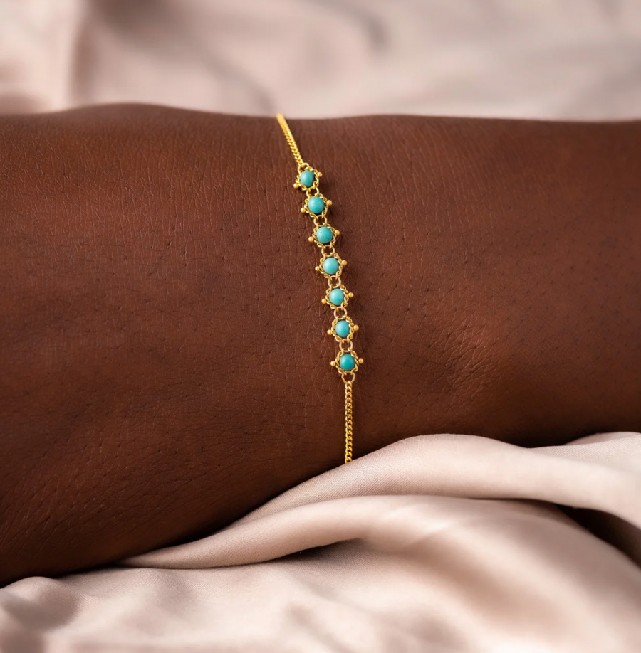 Petite Textile Bracelet in Turquoise