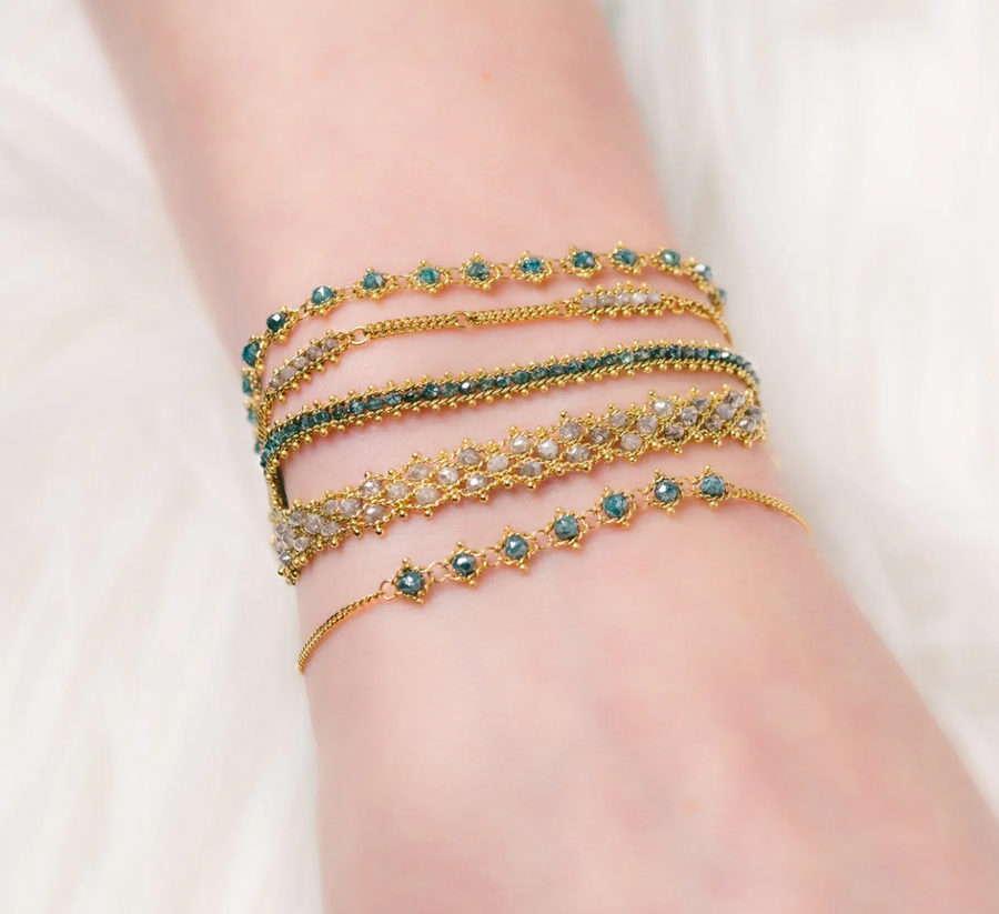 Petite Textile Bracelet in Blue Diamond