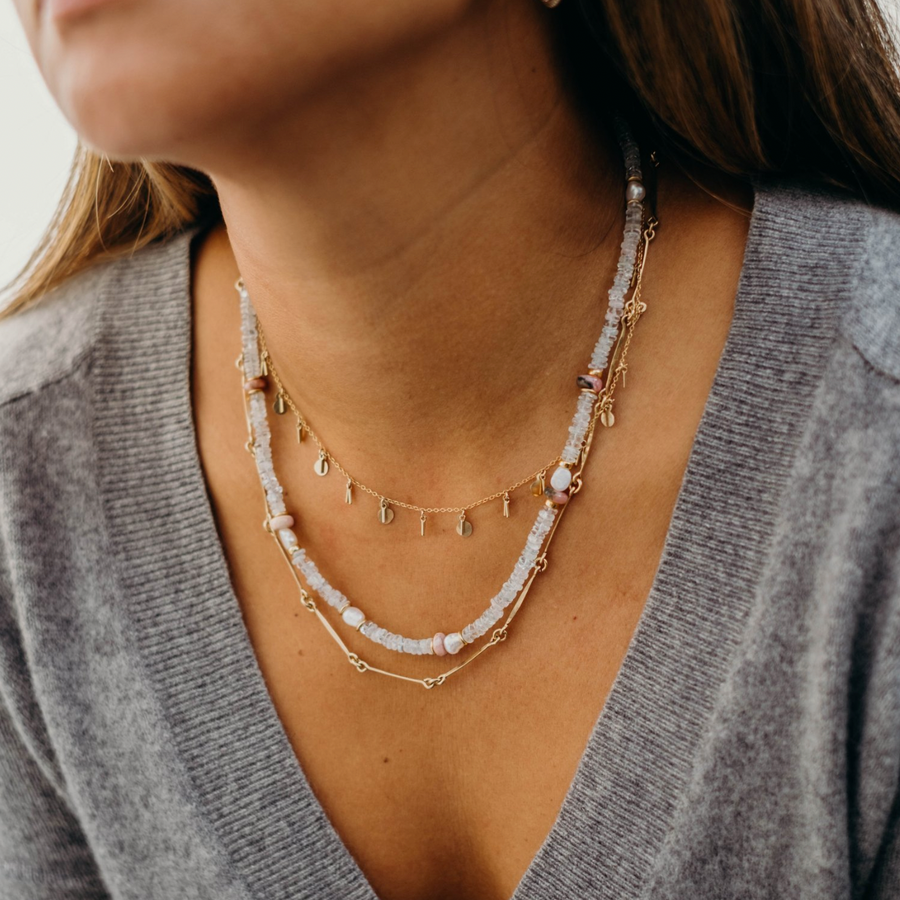 Sequin and Fringe Necklace