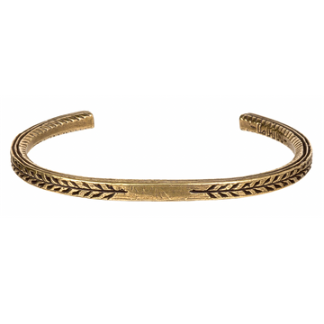 The cuff is engraved with a a classic olive branch design